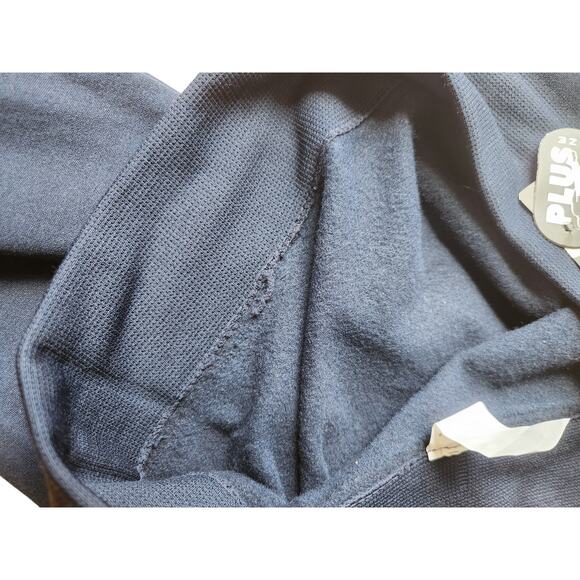 *5 for $25* Sofra NWT One Size Plus Size Navy Fleece Semaless Leggings - Picture 3 of 9